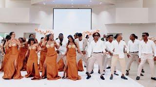 Bride’s and groom’s party Danced all out  Epic Congolese Wedding Dance Tampa Florida