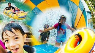 PLAYING FUN WATERSLIDES at SNOWBAY WATERPARK TMII & SWIMMING  Funny Kid Vlog  CnX Adventurers