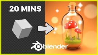 Blender 3D Beginner Tutorial Mushrooms in Bottle