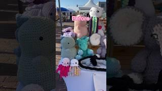 Before & after my last-minute market #crochet #market #plushies #amigurumi