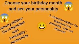 choose your birthday month and see your personality