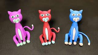 Cat clay art for kids How To Make Cat Clay Modelling For Kids clay Video for Toddlers