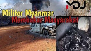 Sadis  Militer Myanmar Membakar Puluhan Anak-Anak Dan Orang Tua