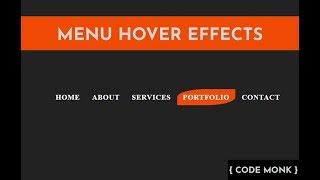 Menu Hover Effect  Navigation Hover Effects  HTML & CSS