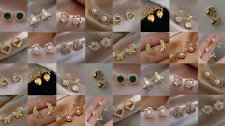 Latest gold stud earrings design 2024  New model Gold earrings design for women