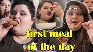 Amberlynn having her first meal of the day  Supercut