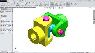 Solidworks tutorial  Design and Assembly of Universal joint in Solidworks