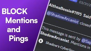 Block Discord Pings and Mentions with Sapphire Bot  2023