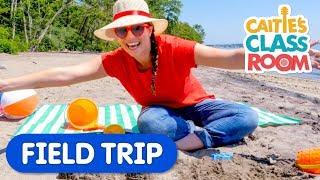 Lets Go To The Beach  Caities Classroom Field Trip  Outdoor Fun Videos for Kids