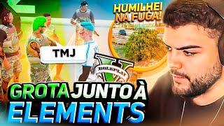 GROTA E ELEMENTS JUNTOS e LUQUET4 HUMILHA PMs DO CPX NA FUGA no GTA RP