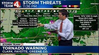 Tornado warnings in parts of central Ohio