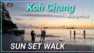 Stunning Sunset Beach Walk Koh Chang Klong Prao Beach  Thailand