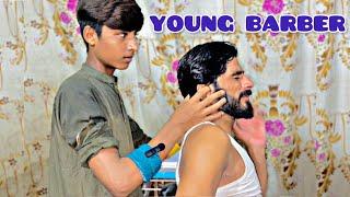 ASMR  YOUNG BARBER EXTREME LEVEL MASSAGE  HEAD ARM AND BACK MASSAGE #youngbarber