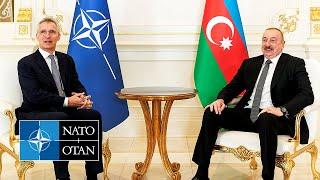 NATO Secretary General with the President of Azerbaijan  Ilham Aliyev 17 MAR 2024