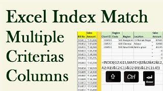 Index match with multiple criteria  excel multiple columns match