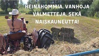 Heinähommia vanhoja valmetteja ja naiskauneutta