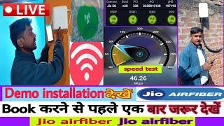 Jio airfiber installation demo  speed test and  price