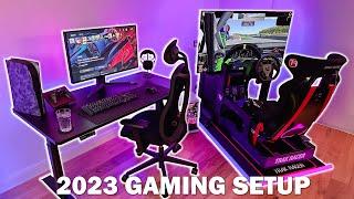 My Gaming Room Setup Tour 2023  Desk + SIM Racing