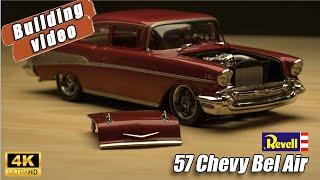 Build the classic 57 Chevy Bel Air model kit from Revell