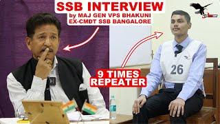 Live SSB Interview  Complete Personal Interview and Feedback by Maj Gen VPS Bhakuni
