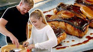 Gordon Ramsay Cooks Teriyaki Salmon With His Daughter