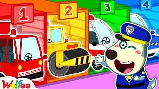 Wolfoo & Five Little Cars  Fire Truck Police CarAmbulance  Car Garage Adventure  Wolfoo Channel