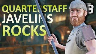 ONLY Using Sticks & Stones — Mordhau Gameplay QuarterstaffRocksJavelins Build Chill Commentary