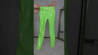 Green Shiny PVC Leggings  #leggings #latex #leather