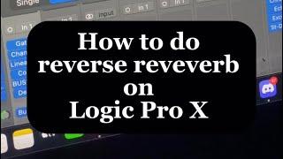 This is how to do reverse reverb on Logic Pro X MIXING SAUCE