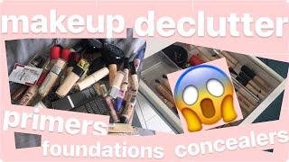 HUGE Makeup Declutter - Foundations Concealers & Primers   Summer Xo
