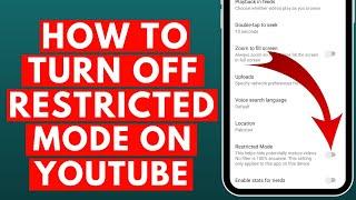 How to Turn Off Restricted Mode on YouTube 2023  Disable Restricted Mode on YouTube