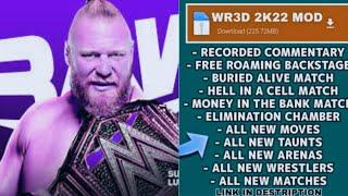 wr3d new 2k22 mod release with real entrance new arena ec match leaders mitb match & commentary