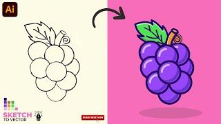 Adobe illustrator Tutorial How to design grapes fruit vector using sketch HD