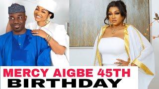 Mercy AIGBE 45Th birthday with her husband