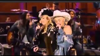 Miley Cyrus dry humping Madonna on stage - MTV Unplugged