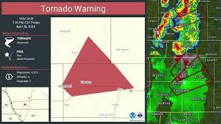 26th April 2024 - EF2 Tornado - Creston #1 Afton #1 Union County Iowa - NOAA Weather Radio