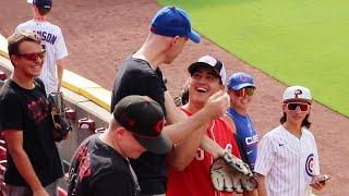 Stealing fighting & hilarity -- WILD DAY in the bleachers at Great American Ball Park