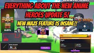 Everything about the new Anime Heroes Update 5  New Maze with insane Rewards SAO Map