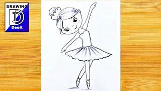 Cute dancing girl drawing How to draw cute ballerina step by step art with pencil