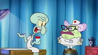 Squidward has to give a sample