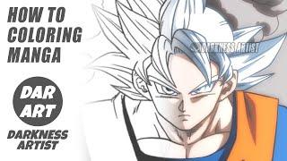 how to coloring manga Ultra Goku 