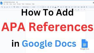 APA References in Google Docs