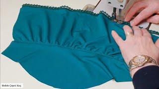 Penye Esnek Kumaştan 42 beden Elbise Kesimi Dikimi ️ Dress Making ️