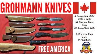 Grohmann Knives Comparison #1 2 3 4 and 7 Filet Knife