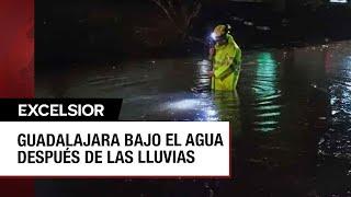 Severas inundaciones en Guadalajara por fuerte tromba