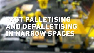 Fast palletising and depalletising in narrow spaces  FANUC