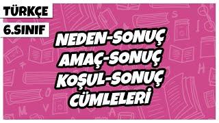 6. Sınıf Türkçe - Neden-Sonuç Sebep-Sonuç Amaç-Sonuç ve Koşul-Sonuç Şart-Sonuç Cümleleri  2022