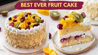 Fresh Fruit Cake Eggless Recipe  Bakery Style No Egg Fruit Cake At Home  Fathers Day Recipe