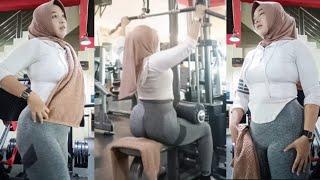 Hijab Style Try On Oufit Sport Legging Jaket Wanita Olah Raga Gym Senam Fitnes