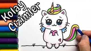 Easy Drawings  How to Draw a Cute Unicorn Cat  Paint and Draw Step by Step